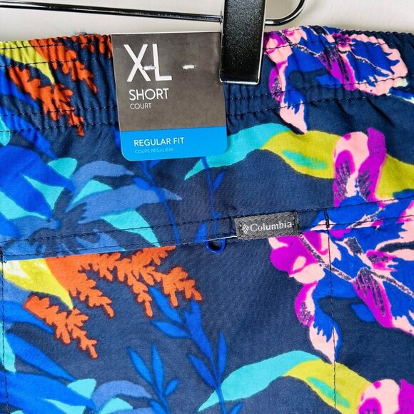 Columbia Sandy River Size XL Women Swim Shorts Floral Pockets Drawstring - Picture 5 of 7